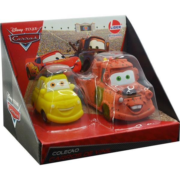 Carrinho coleção Carros de vinil, Luigi e Tow Mater, 629, Lider Brinquedos - CX 1 UN