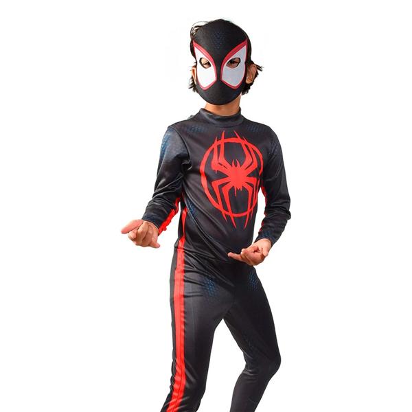 Fantasia Homem-aranha (Miles Morales) Infantil, Marvel, Tamanho P, Novabrink - PT 1 UN