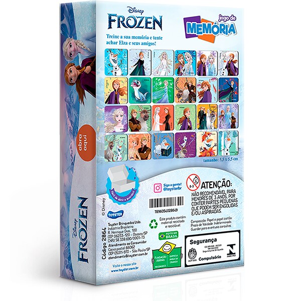 Jogo da Memória Frozen, Toyster - CX 1 UN