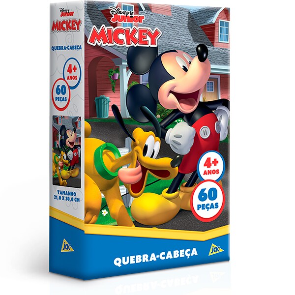 Quebra-Cabeça Mickey, 60 Peças, Toyster - CX 1 UN