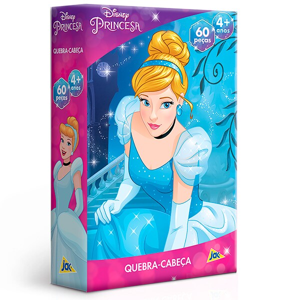 Quebra-Cabeça Princesa Cinderela, 60 Peças, Toyster - CX 1 UN