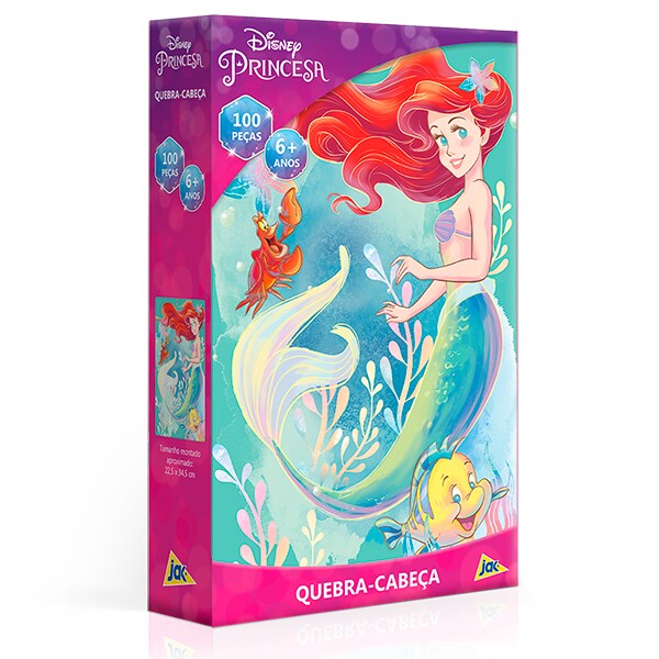 Quebra-Cabeça A Pequena Sereia, 100 Peças, Toyster - CX 1 UN