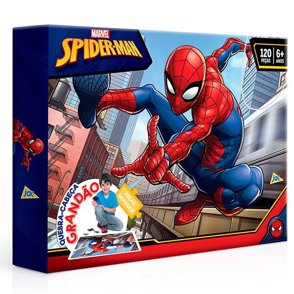 Quebra-Cabeça Grandão Homem-Aranha, Peças Grandes, 120 Peças, Toyster - CX 1 UN