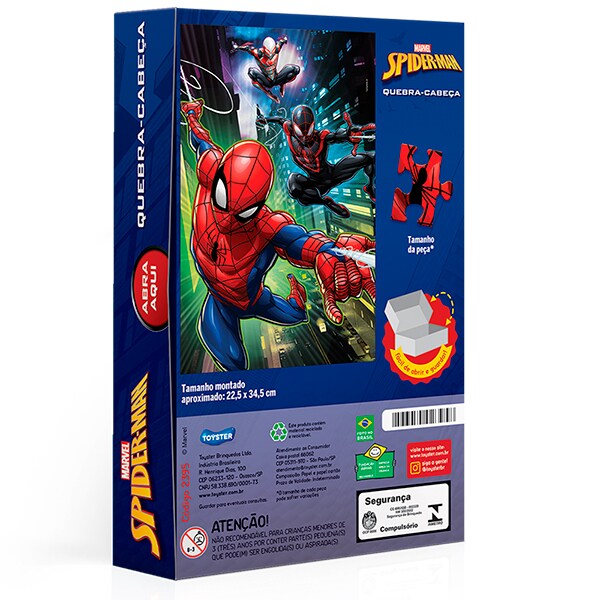 Quebra-Cabeça Homem-Aranha, 100 Peças, Toyster - CX 1 UN