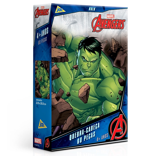 Quebra-Cabeça Hulk, 60 Peças, Toyster - CX 1 UN