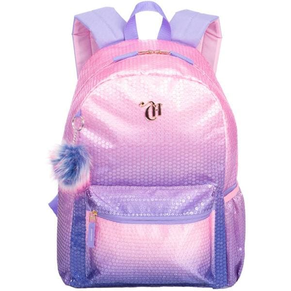 Mochila em poliéster, Capricho, Paetê, Rosa e Lilás, 075965-08, Sestini - PT 1 UN