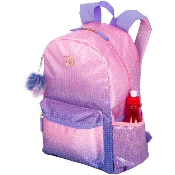 Mochila em poliéster, Capricho, Paetê, Rosa e Lilás, 075965-08, Sestini - PT 1 UN