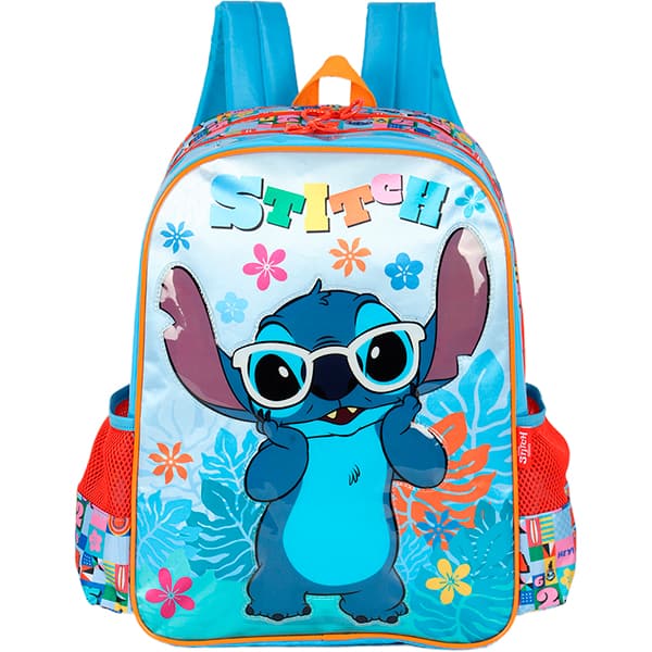 Mochila escolar em poliéster, Stitch, Luxcel - PT 1 UN