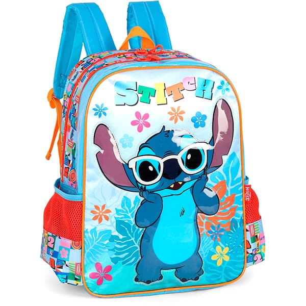 Mochila escolar em poliéster, Stitch, Luxcel - PT 1 UN