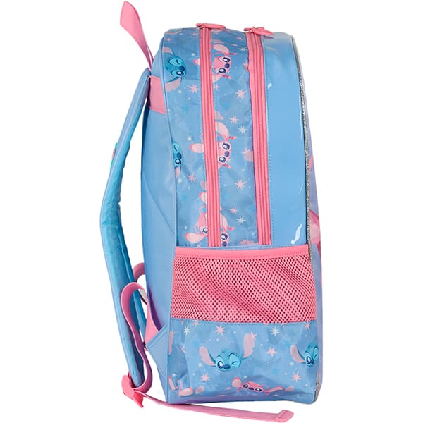 Mochila escolar em poliéster Stitch, Disney, Roxa, IS42391SC2, Luxcel - PT 1 UN