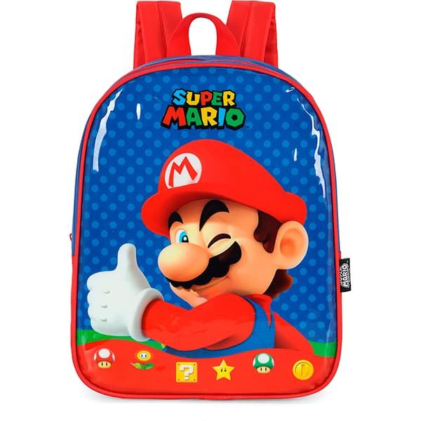 Mochila escolar em poliéster, Mario Bros, Azul, IS42677MO0, Luxcel - PT 1 UN Mochila escolar em poliéster, Mario Bros, Azul, IS42677MO0, Luxcel - PT 1 UN