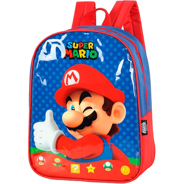 Mochila escolar em poliéster, Mario Bros, Azul, IS42677MO0, Luxcel - PT 1 UN Mochila escolar em poliéster, Mario Bros, Azul, IS42677MO0, Luxcel - PT 1 UN