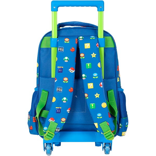 Mochila escolar com rodas, Mario Bros, Azul, IC42542MO0, Luxcel - PT 1 UN Mochila escolar com rodas, Mario Bros, Azul, IC42542MO0, Luxcel - PT 1 UN