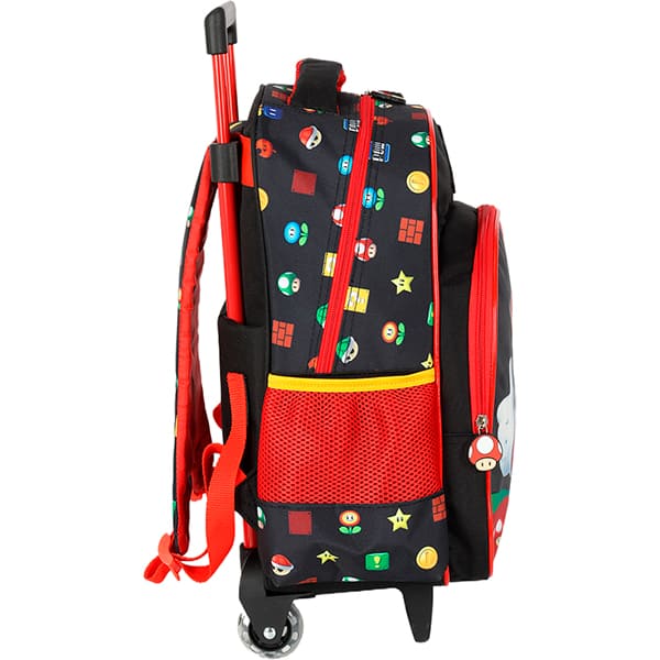 Mochila escolar com rodas, Mario Bros,Preta, IC42542MO0600U, Luxcel - PT 1 UN Mochila escolar com rodas, Mario Bros,Preta, IC42542MO0600U, Luxcel - PT 1 UN