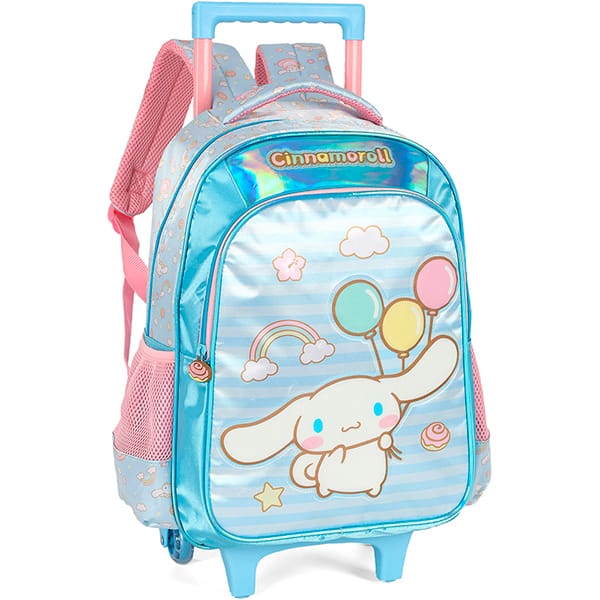 Mochila escolar com rodas, Amigos da Hello Kitty, Cinnamoroll, Azul, IC42442SR0200U, Luxcel - PT 1 UN