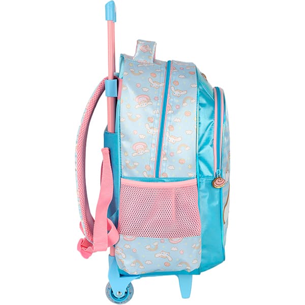 Mochila escolar com rodas, Amigos da Hello Kitty, Cinnamoroll, Azul, IC42442SR0200U, Luxcel - PT 1 UN