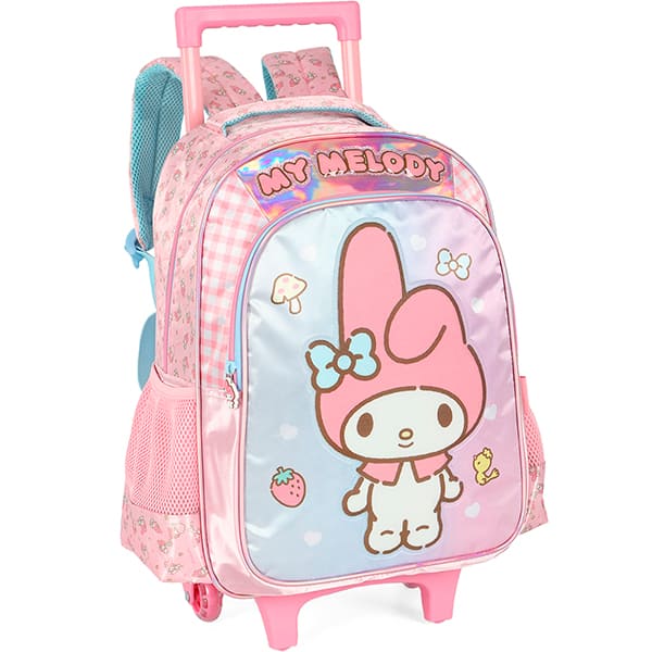 Mochila escolar com rodas, Amigos da Hello Kitty, My Melody, Rosa, IC42442SR0300U, Luxcel - PT 1 UN Mochila escolar com rodas, Amigos da Hello Kitty, My Melody, Rosa, IC42442SR0300U, Luxcel - PT 1 UN