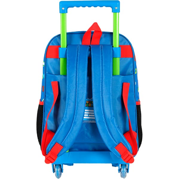 Mochila escolar com rodas Mario Bros, Azul, Luxcel - PT 1 UN