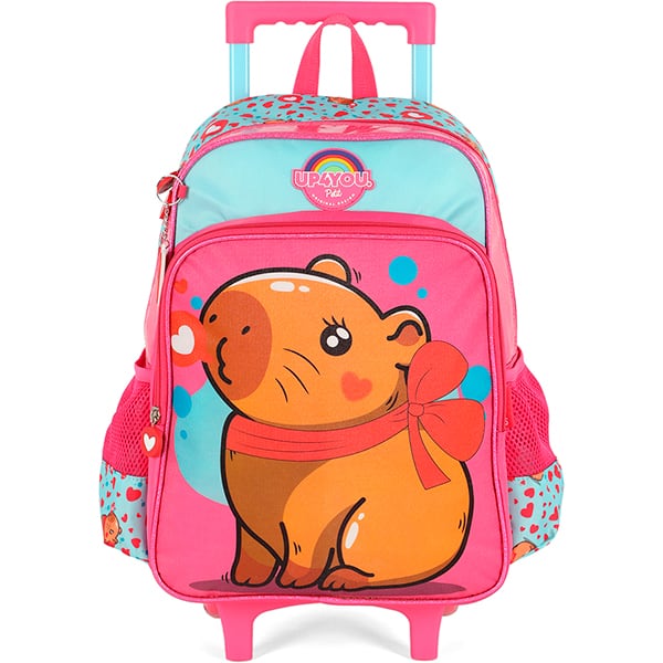 Mochila escolar com rodas, Up4you Capivara, Rosa, IC42112UP0310U, Luxcel - PT 1 UN Mochila escolar com rodas, Up4you Capivara, Rosa, IC42112UP0310U, Luxcel - PT 1 UN