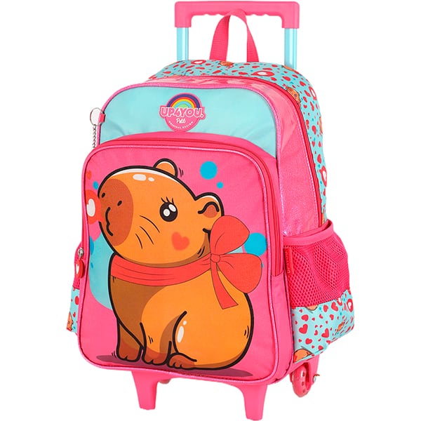 Mochila escolar com rodas, Up4you Capivara, Rosa, IC42112UP0310U, Luxcel - PT 1 UN Mochila escolar com rodas, Up4you Capivara, Rosa, IC42112UP0310U, Luxcel - PT 1 UN