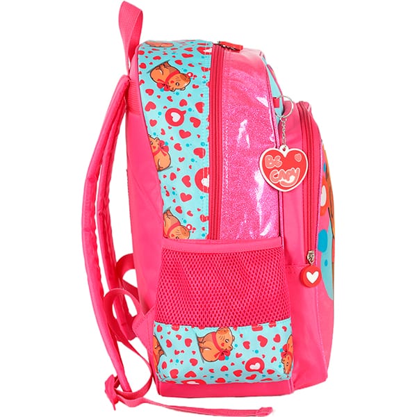 Mochila escolar em poliéster Up4you Capivara, Rosa, IS42111UP0310U, Luxcel - PT 1 UN