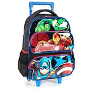 Mochila escolar em poliéster com rodas Avengers, Azul, IC42352AG0200U, Luxcel - PT 1 UN