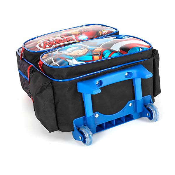 Mochila escolar em poliéster com rodas Avengers, Azul, IC42352AG0200U, Luxcel - PT 1 UN