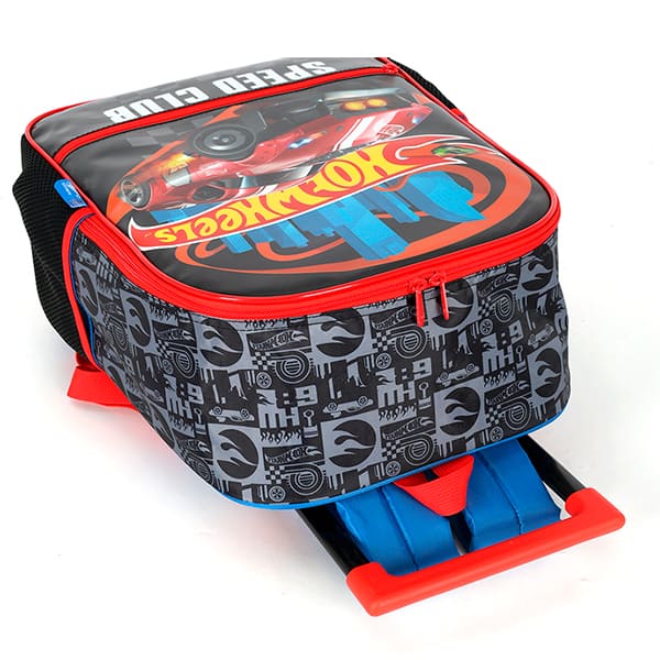 Mochila escolar em poliéster com rodas Hot Wheels, Preto, Luxcel - PT 1 UN