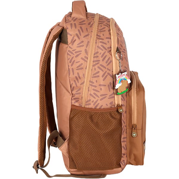 Mochila escolar em poliéster Up4you Capivara, Marrom, Luxcel - PT 1 UN