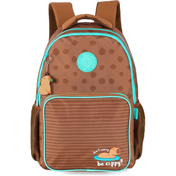Mochila escolar em poliéster Up4you Capivara, Verde, Luxcel - PT 1 UN