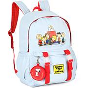 Mochila escolar em poliéster Snoopy, Branca, Luxcel - PT 1 UN