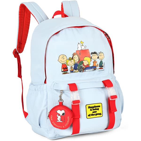 Mochila escolar em poliéster Snoopy, Branca, Luxcel - PT 1 UN Mochila escolar em poliéster Snoopy, Branca, Luxcel - PT 1 UN