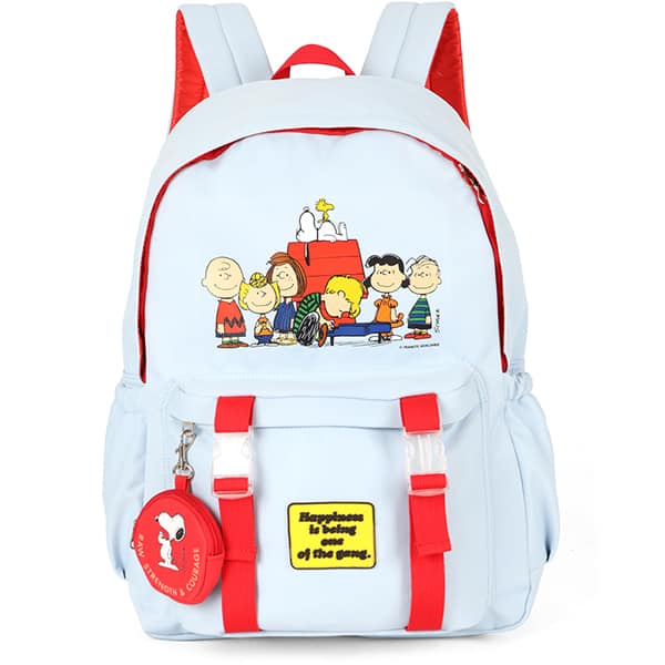 Mochila escolar em poliéster Snoopy, Branca, Luxcel - PT 1 UN Mochila escolar em poliéster Snoopy, Branca, Luxcel - PT 1 UN