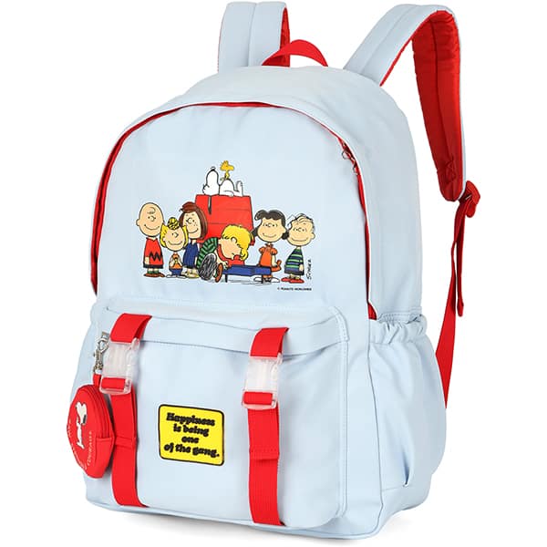 Mochila escolar em poliéster Snoopy, Branca, Luxcel - PT 1 UN Mochila escolar em poliéster Snoopy, Branca, Luxcel - PT 1 UN