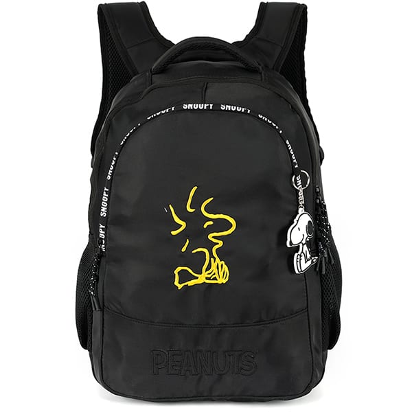 Mochila escolar em poliéster Snoopy, Woodstock, Preto com amarelo, MS49722SN0700U, Luxcel - PT 1 UN Mochila escolar em poliéster Snoopy, Woodstock, Preto com amarelo, MS49722SN0700U, Luxcel - PT 1 UN