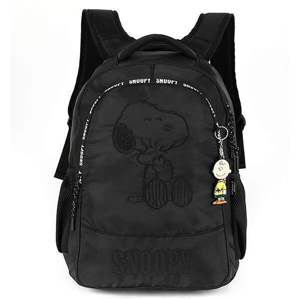 Mochila escolar em poliéster Snoopy, Preto, MS49722SN0600U, Luxcel - PT 1 UN