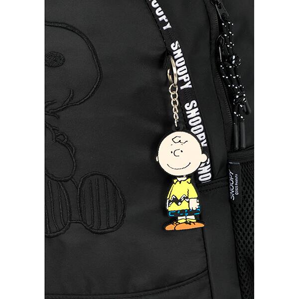 Mochila escolar em poliéster Snoopy, Preto, MS49722SN0600U, Luxcel - PT 1 UN