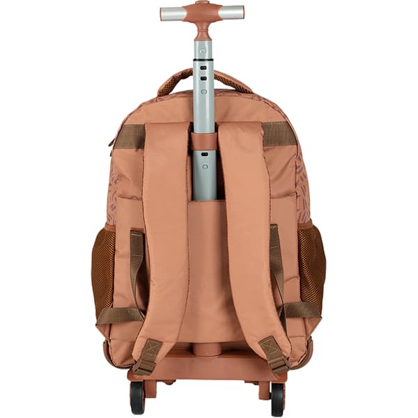 Mochila escolar em poliéster com rodas Up4you Capivara, Marrom, Luxcel - PT 1 UN