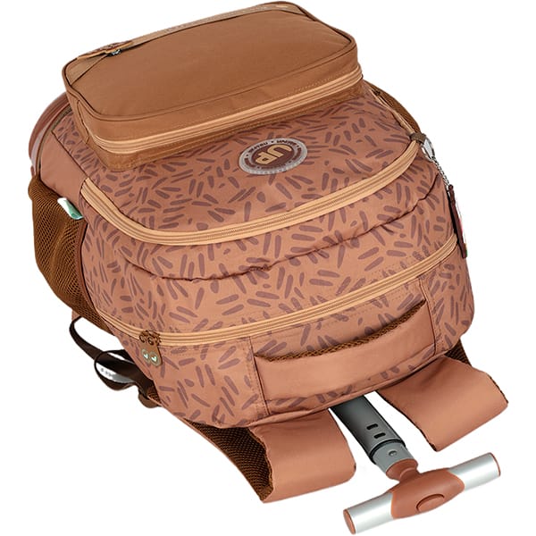Mochila escolar em poliéster com rodas Up4you Capivara, Marrom, Luxcel - PT 1 UN