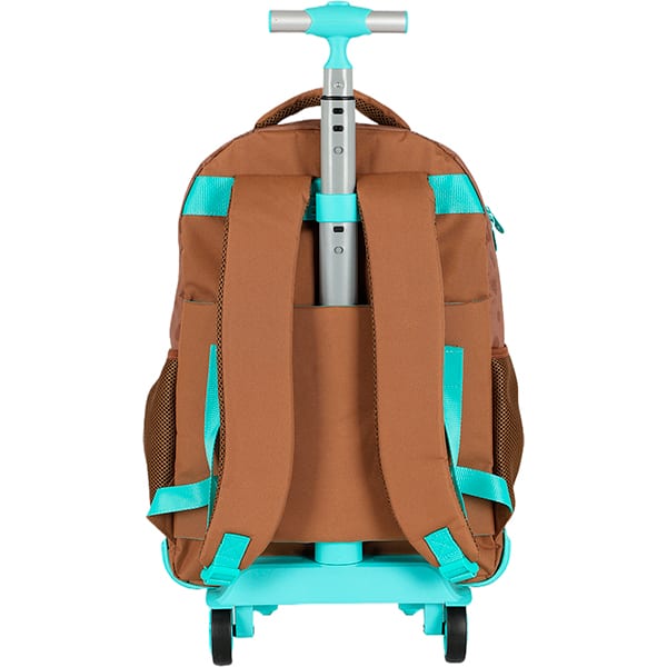 Mochila escolar em poliéster com rodas Up4you Capivara, Verde, Luxcel - PT 1 UN