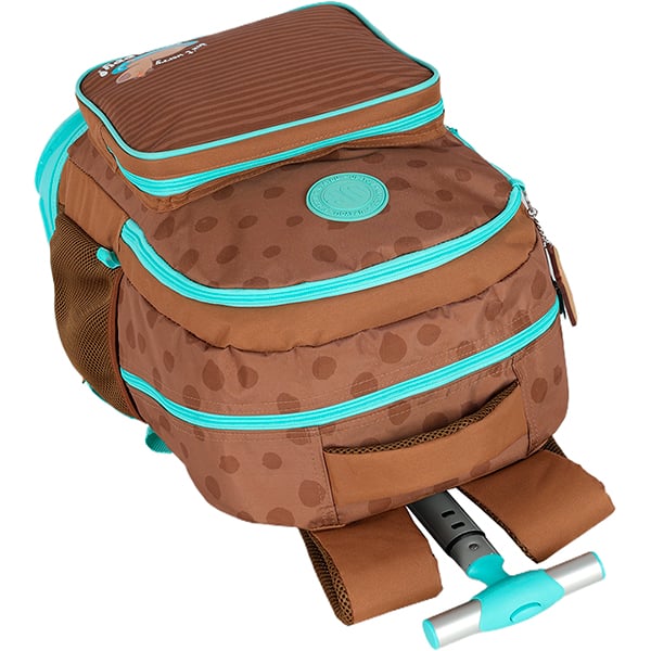 Mochila escolar em poliéster com rodas Up4you Capivara, Verde, Luxcel - PT 1 UN