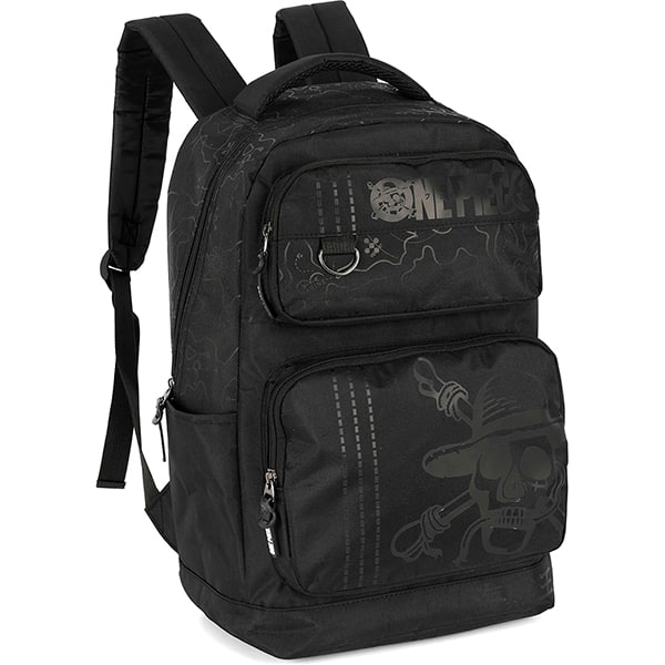 Mochila escolar em poliéster, One Piece, Preto, MS49802OP0600U, Luxcel - PT 1 UN