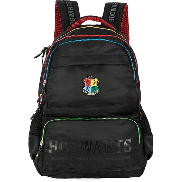 Mochila escolar em poliéster Harry Potter, Hogwarts, Preta, MJ49761HP0600U, Luxcel - PT 1 UN