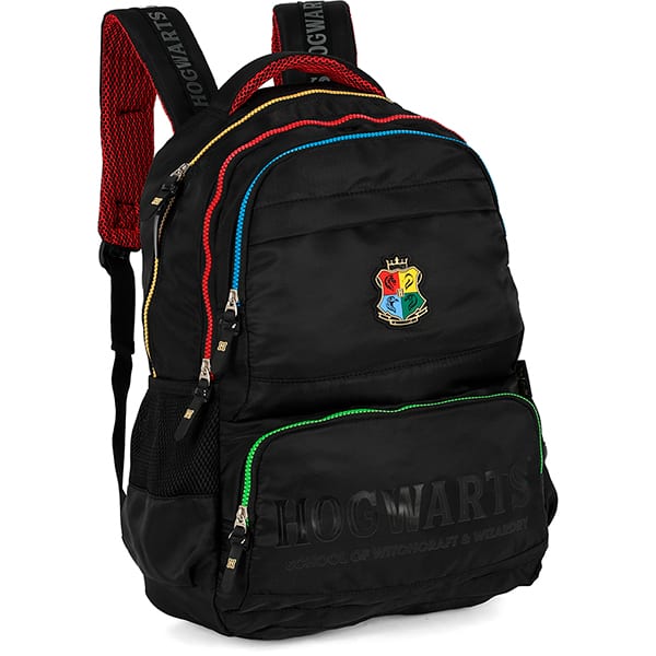 Mochila escolar em poliéster Harry Potter, Hogwarts, Preta, MJ49761HP0600U, Luxcel - PT 1 UN