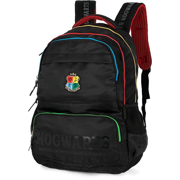Mochila escolar em poliéster Harry Potter, Hogwarts, Preta, MJ49761HP0600U, Luxcel - PT 1 UN