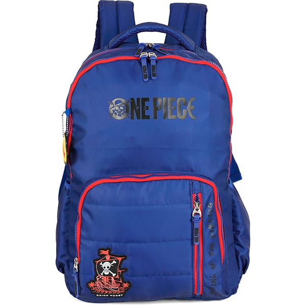 Mochila escolar em poliéster One Piece, Azul, MS49803OP0200U, Luxcel - PT 1 UN