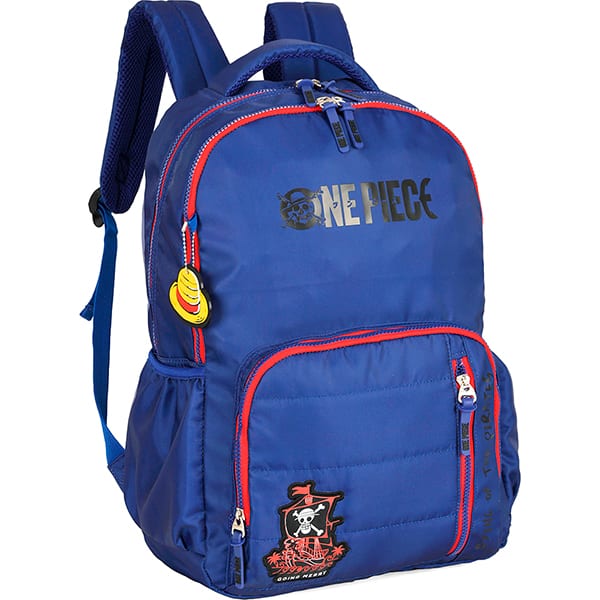 Mochila escolar em poliéster One Piece, Azul, MS49803OP0200U, Luxcel - PT 1 UN