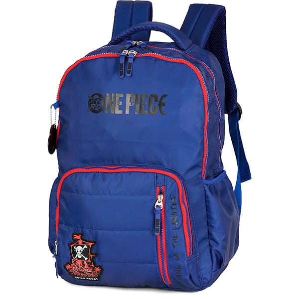 Mochila escolar em poliéster One Piece, Azul, MS49803OP0200U, Luxcel - PT 1 UN