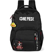 Mochila escolar em poliéster One Piece, Preta, MS49803OP0600U, Luxcel - PT 1 UN