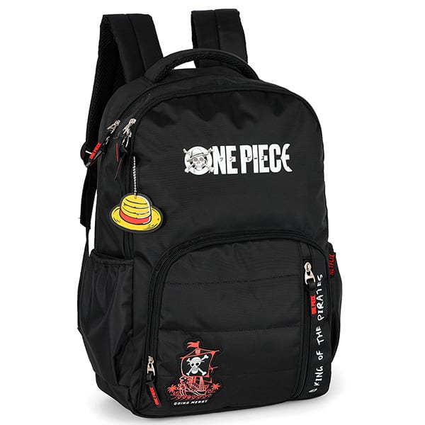 Mochila escolar em poliéster One Piece, Preta, MS49803OP0600U, Luxcel - PT 1 UN